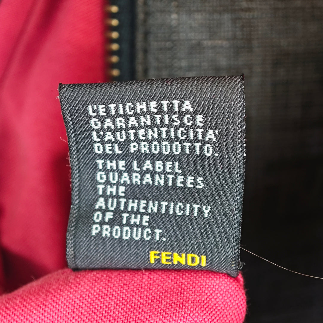 Fendi Zucchino Coated Toile Charm Zip Sac porté croisé