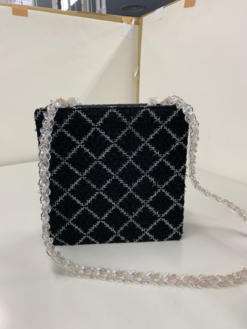 Chanel Tweed et Resin Zipped Chain Shopping Sac