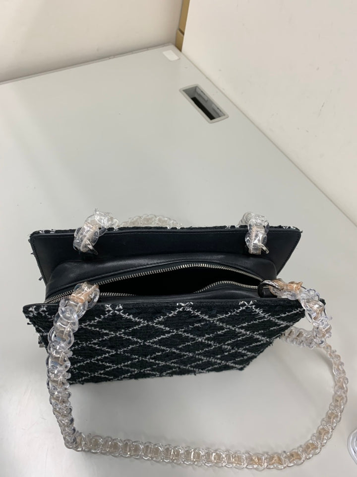 Chanel Tweed et Resin Zipped Chain Shopping Sac