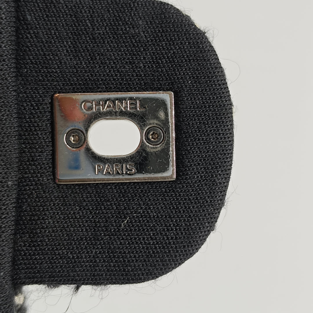 Chanel Jumbo CC Matelassé Jersey et Tweed Chain à rabat