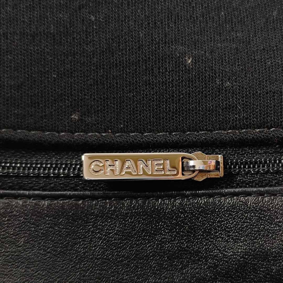 Chanel Jumbo CC Matelassé Jersey et Tweed Chain à rabat