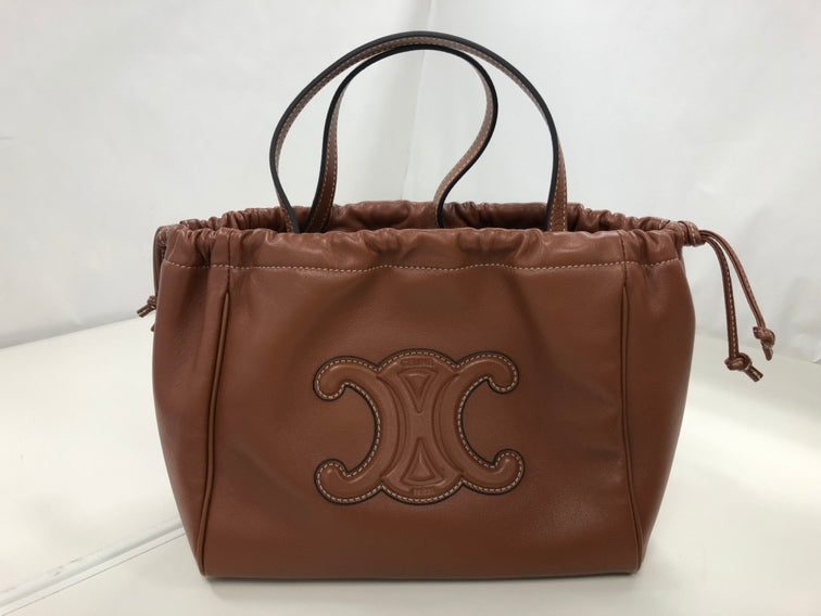 Celine Small Cuir de veau Cuir Triomphe Cabas Drawstring Sac