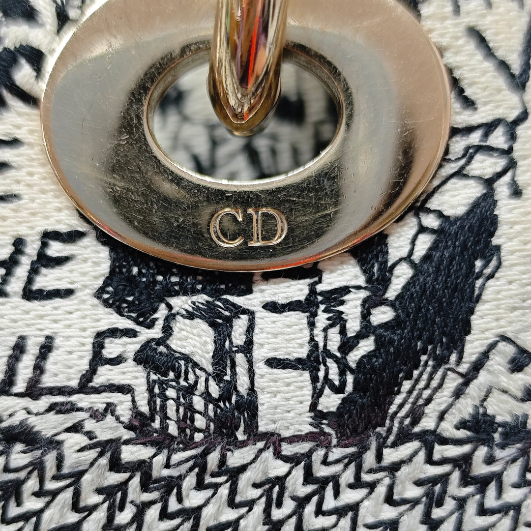 Dior Mini brodé Toile Plan de Paris Lady D Lite