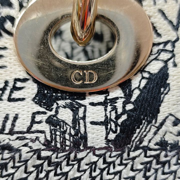 Dior Mini brodé Toile Plan de Paris Lady D Lite