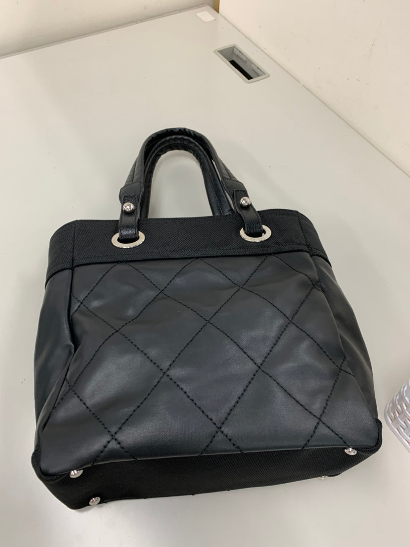 Chanel Small Matelassé Coated Toile Paris Biarritz Cabas