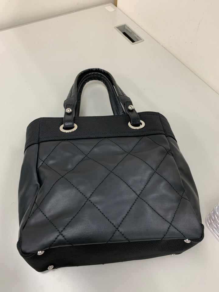 Chanel Small Matelassé Coated Toile Paris Biarritz Cabas