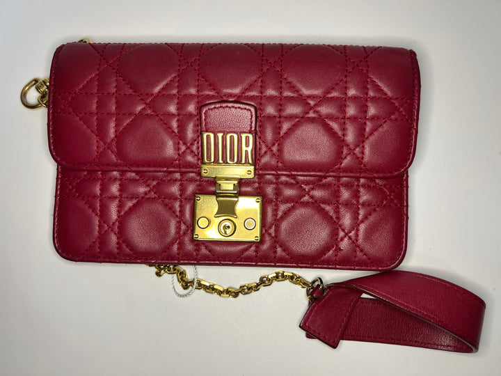 Dior Cuir d’agneau Cannage DiorAddict Wristlet Pochette