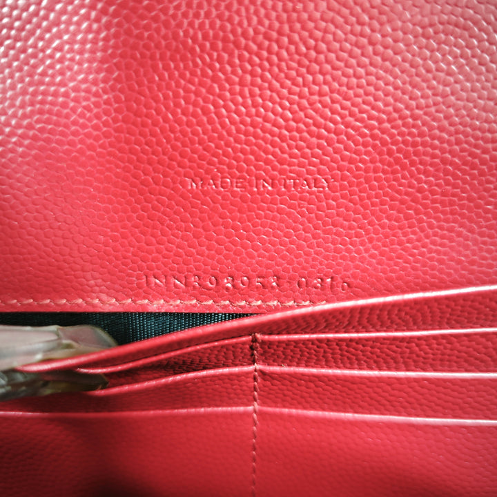 Saint Laurent Grain De Poudre Cassandre Envelope Chain Portefeuille