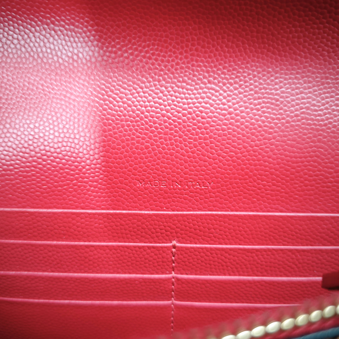 Saint Laurent Grain De Poudre Cassandre Envelope Chain Portefeuille
