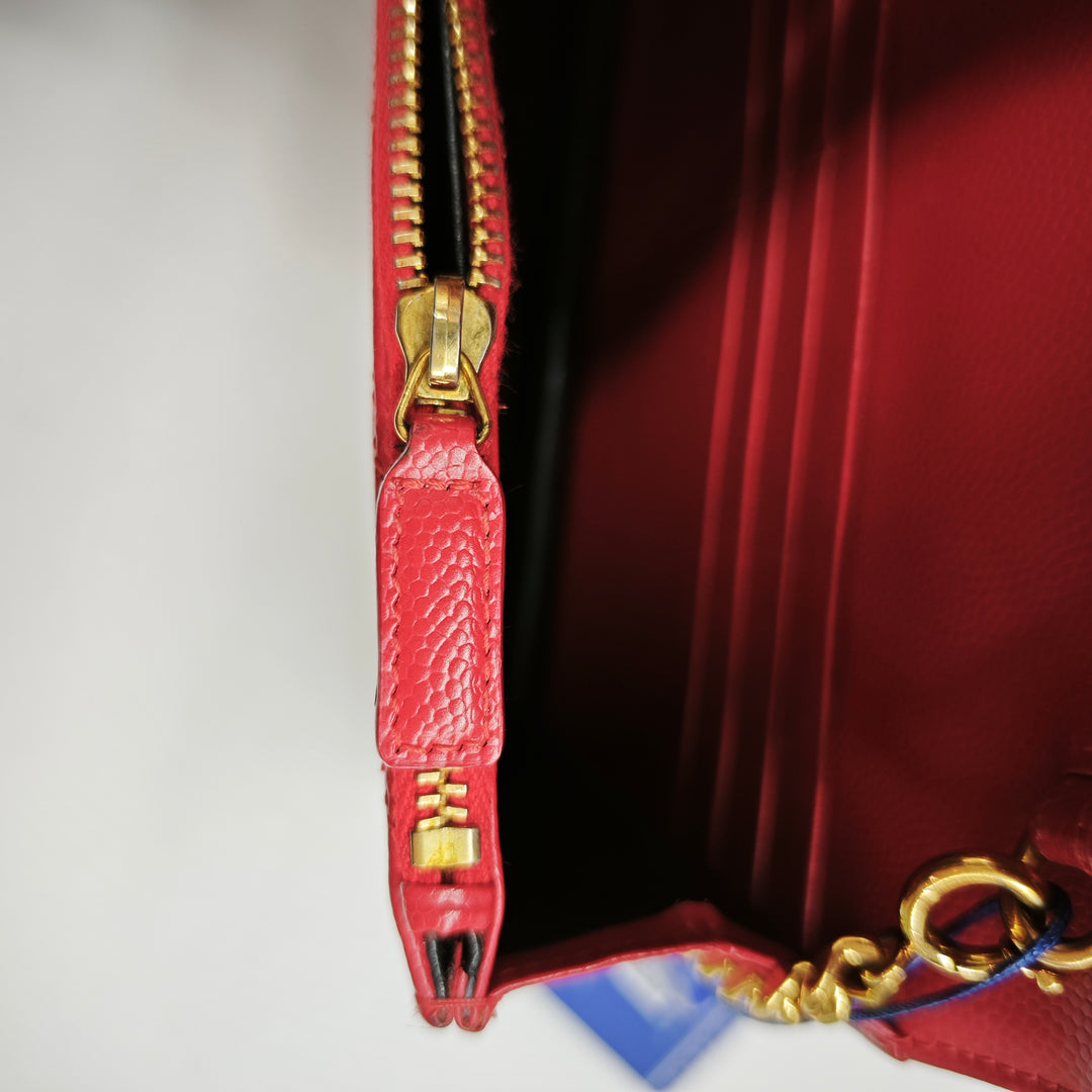 Saint Laurent Grain De Poudre Cassandre Envelope Chain Portefeuille