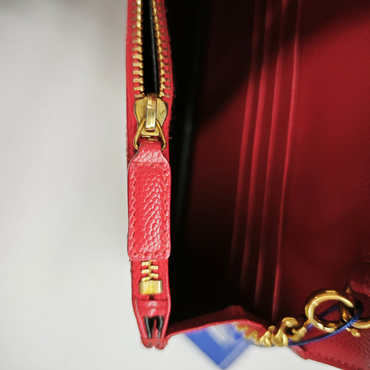 Saint Laurent Grain De Poudre Cassandre Envelope Chain Portefeuille
