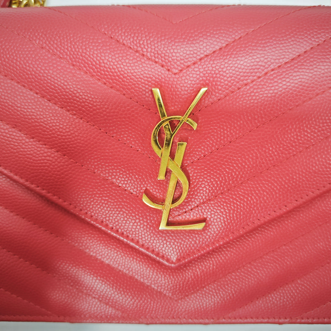 Saint Laurent Grain De Poudre Cassandre Envelope Chain Portefeuille