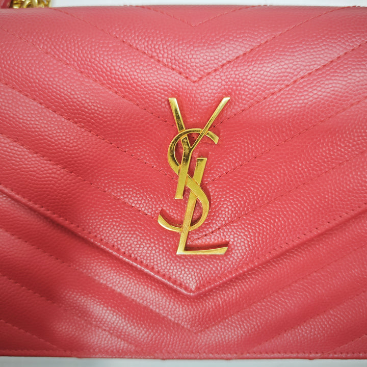 Saint Laurent Grain De Poudre Cassandre Envelope Chain Portefeuille