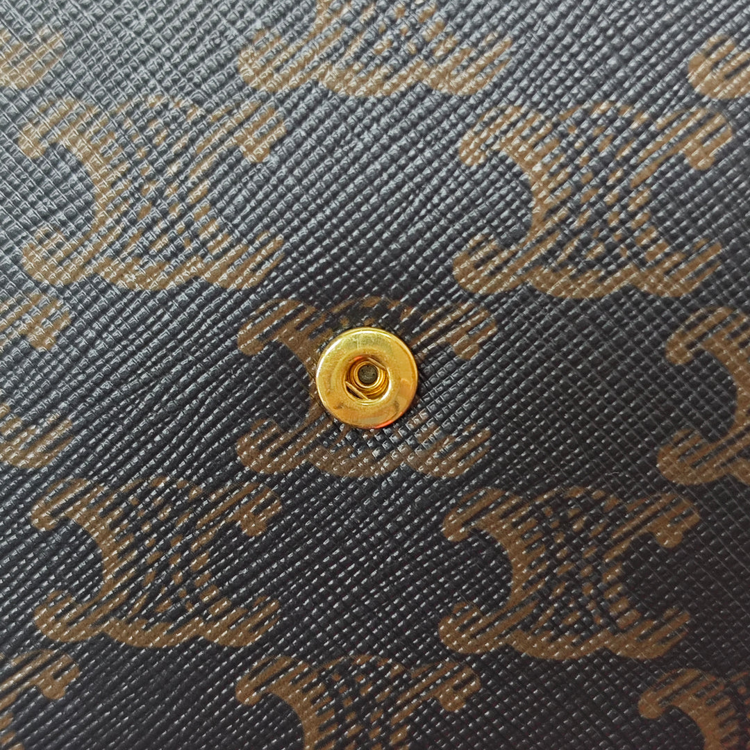Celine Triomphe Coated Toile Rond Boîte Sac à main