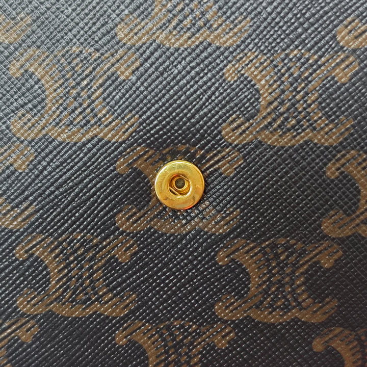 Celine Triomphe Coated Toile Rond Boîte Sac à main