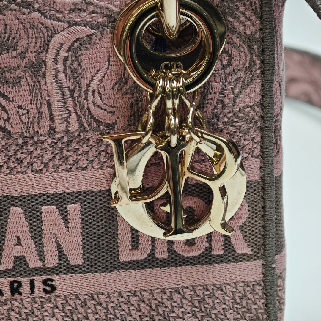 Dior Mini brodé Toile Toile De Jouy Lady D Lite