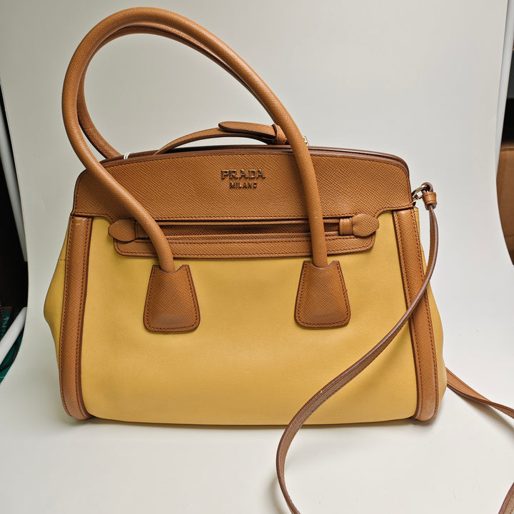 Prada Bicolor Saffiano Cuir à finitions Cuir Sac