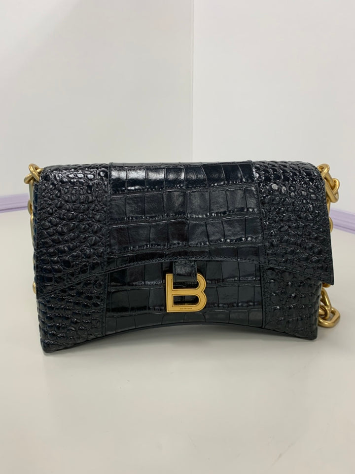 Balenciaga Croc embossé Cuir Downtown Sac porté croisé XS