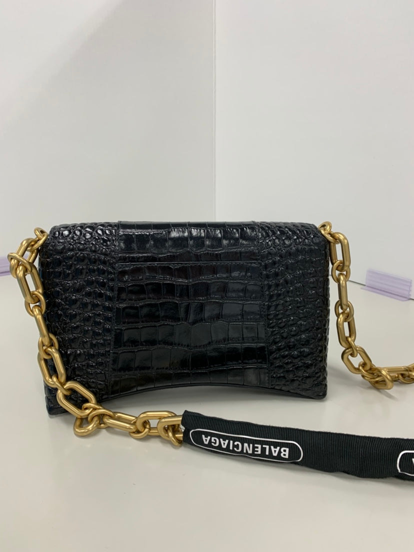 Balenciaga Croc embossé Cuir Downtown Sac porté croisé XS