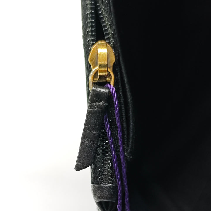 Chanel Pleated Crumpled Chevron Cuir de veau Le Boy Wallet on Chain
