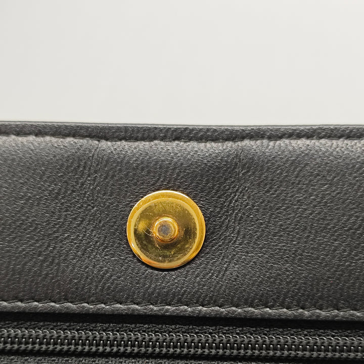 Chanel Pleated Crumpled Chevron Cuir de veau Le Boy Wallet on Chain