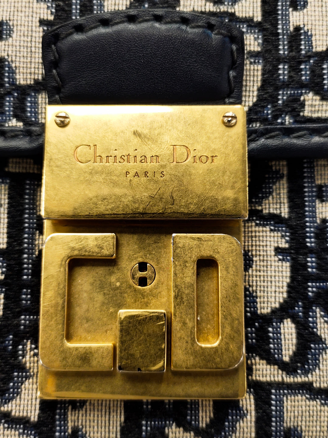 Dior Oblique Toile à rabat Sac porté croisé