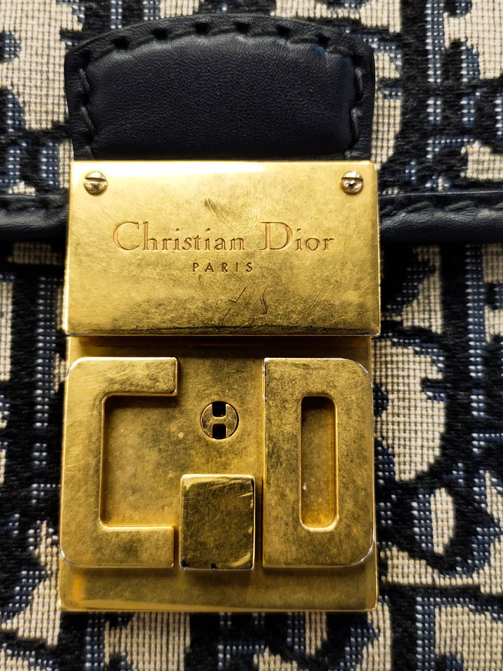 Dior Oblique Toile à rabat Sac porté croisé