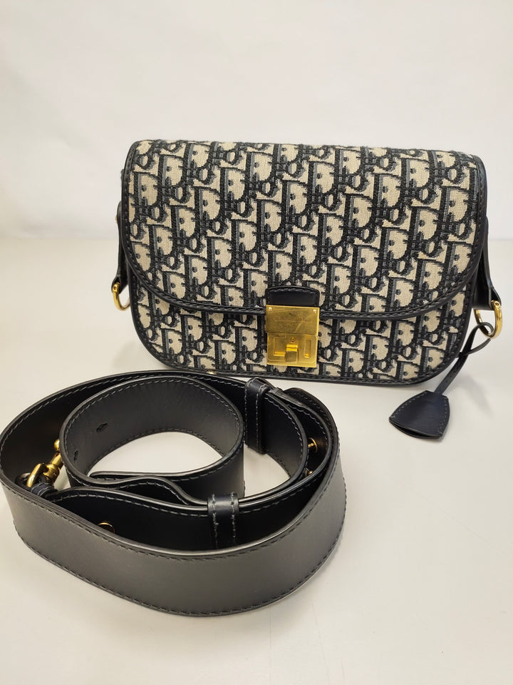 Dior Oblique Toile à rabat Sac porté croisé