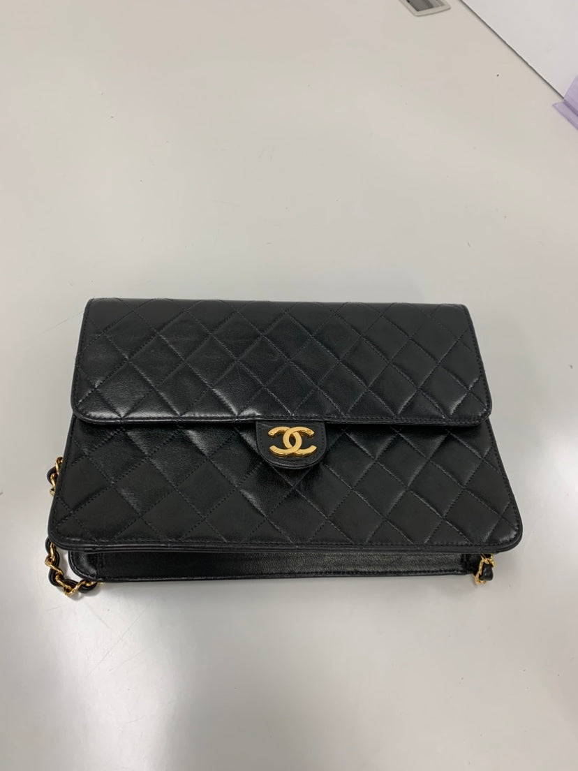 Chanel CC Matelassé Cuir d’agneau Simple rabat
