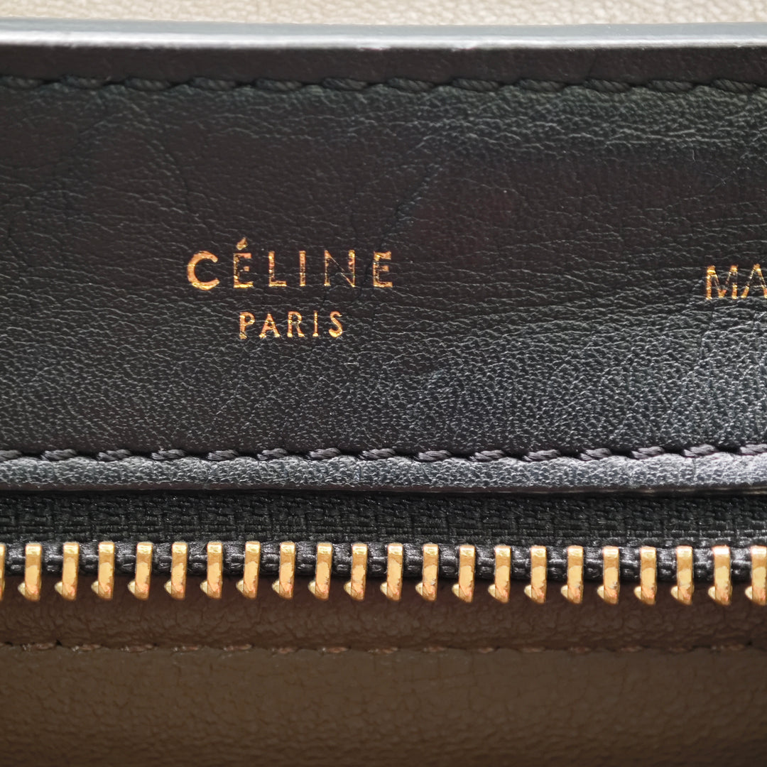Celine Medium Tricolor Cuir de veau et Daim Trapeze Sac