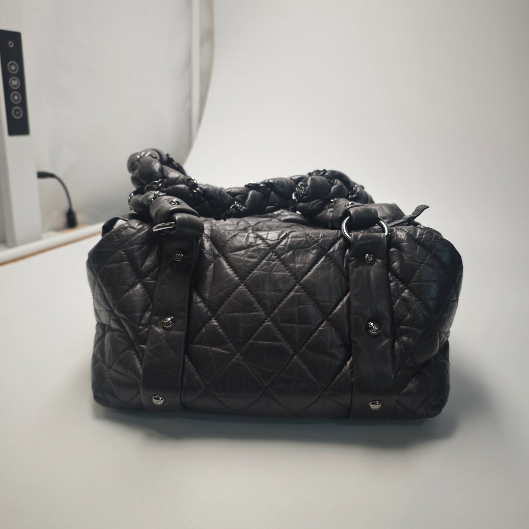 Chanel Small Distressed Cuir d’agneau Lady Braid Cabas