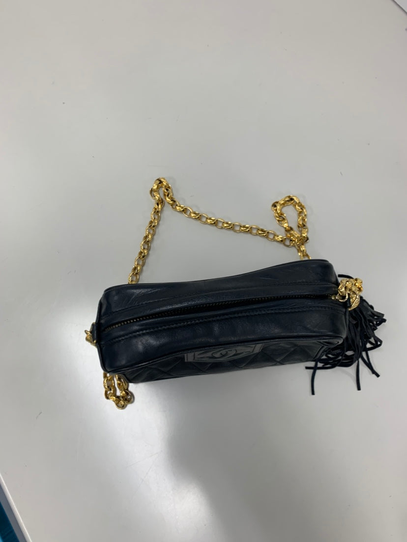 Chanel CC Matelassé Cuir d’agneau Pompon Sac caméra