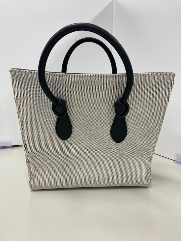Celine Small Bicolor Toile et Cuir de veau Tie Knot Sac à main