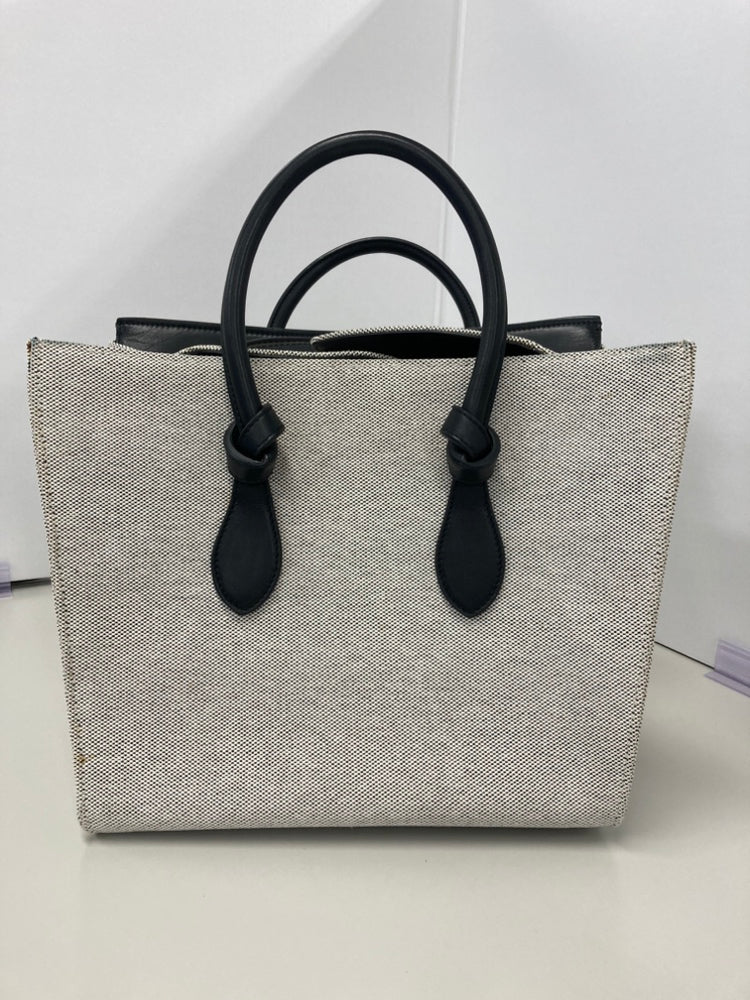 Celine Small Bicolor Toile et Cuir de veau Tie Knot Sac à main