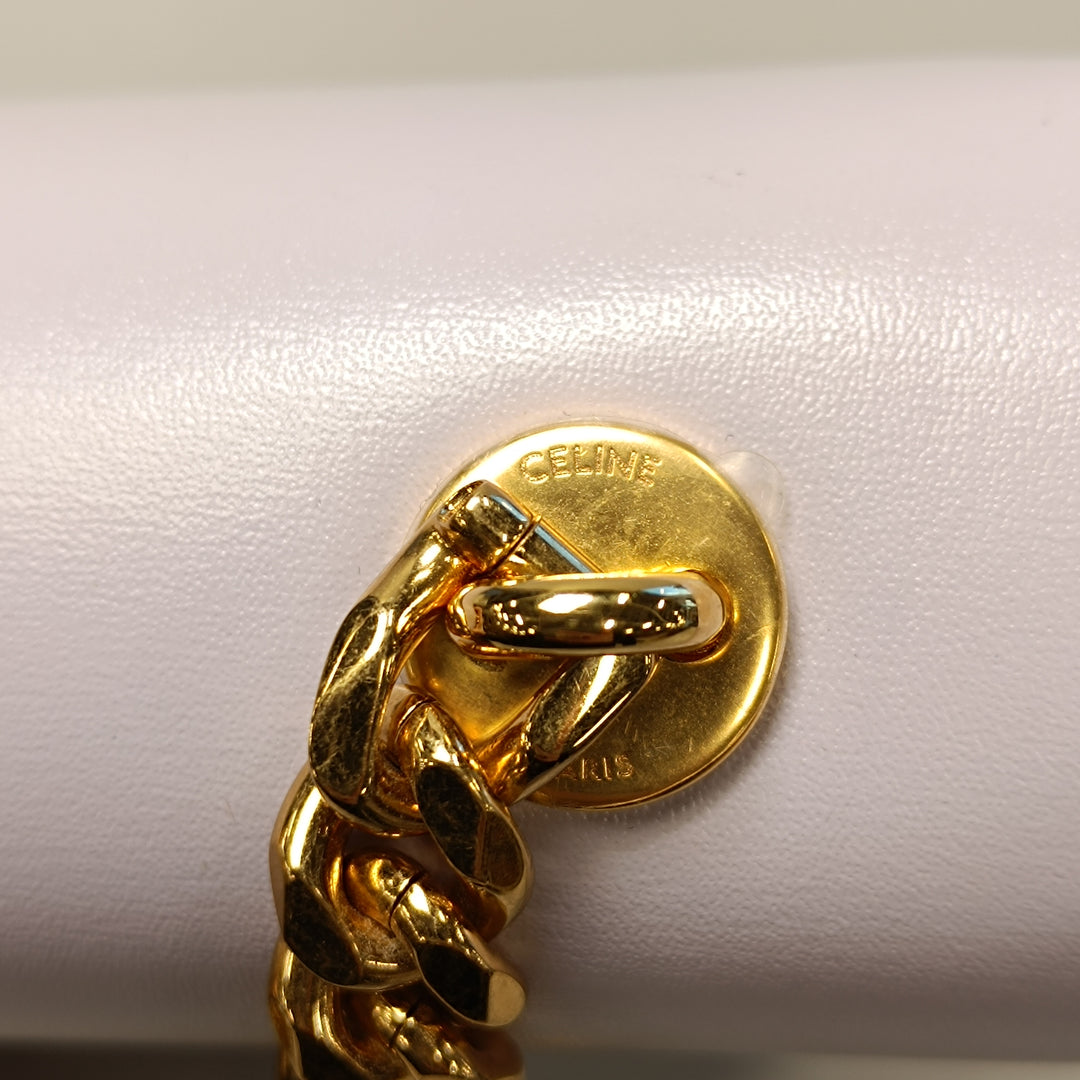 Celine brillant Cuir de veau Claude Chain Sac bandoulière