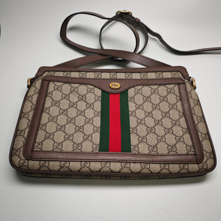 Gucci Medium GG Supreme Web Ophidia Sac porté croisé