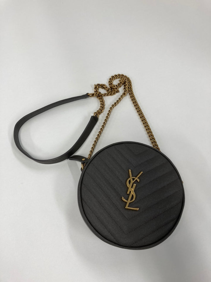 Saint Laurent Chevron Grain De Poudre Rond Vinyle Sac caméra