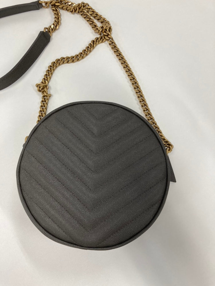 Saint Laurent Chevron Grain De Poudre Rond Vinyle Sac caméra