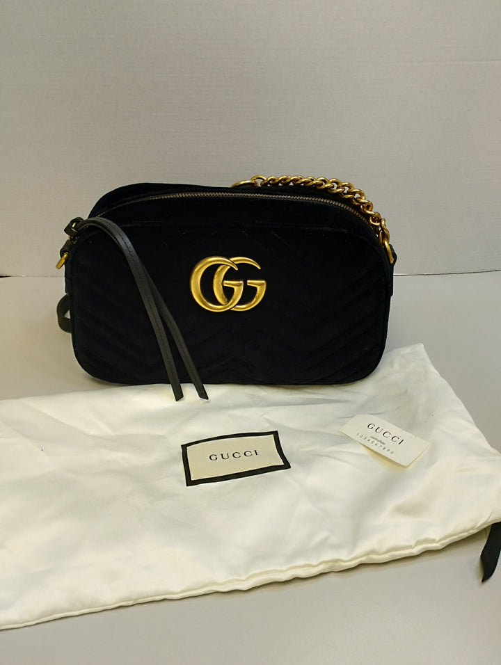 Gucci Small GG Marmont Matelasse Velours Sac porté croisé