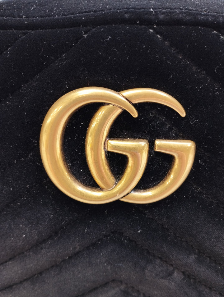 Gucci Small GG Marmont Matelasse Velours Sac porté croisé