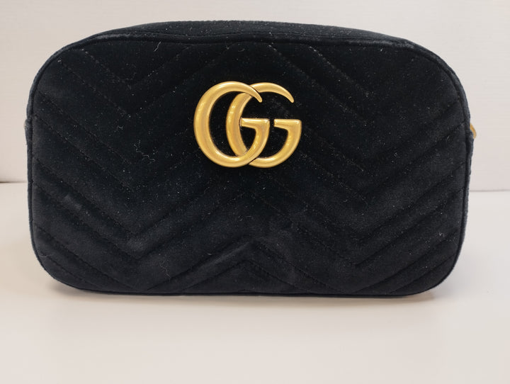 Gucci Small GG Marmont Matelasse Velours Sac porté croisé