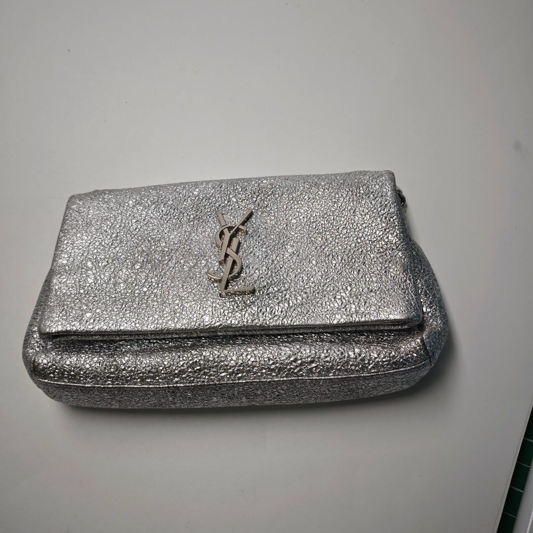 Saint Laurent Toy Metallic Crackled Cuir de veau Monogram West Hollywood Sac porté croisé