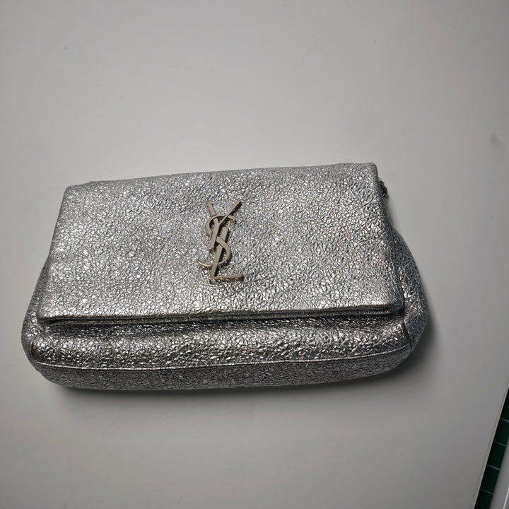 Saint Laurent Toy Metallic Crackled Cuir de veau Monogram West Hollywood Sac porté croisé
