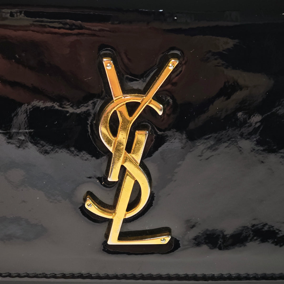 Saint Laurent Small Cuir verni Monogram Sunset Sac porté croisé