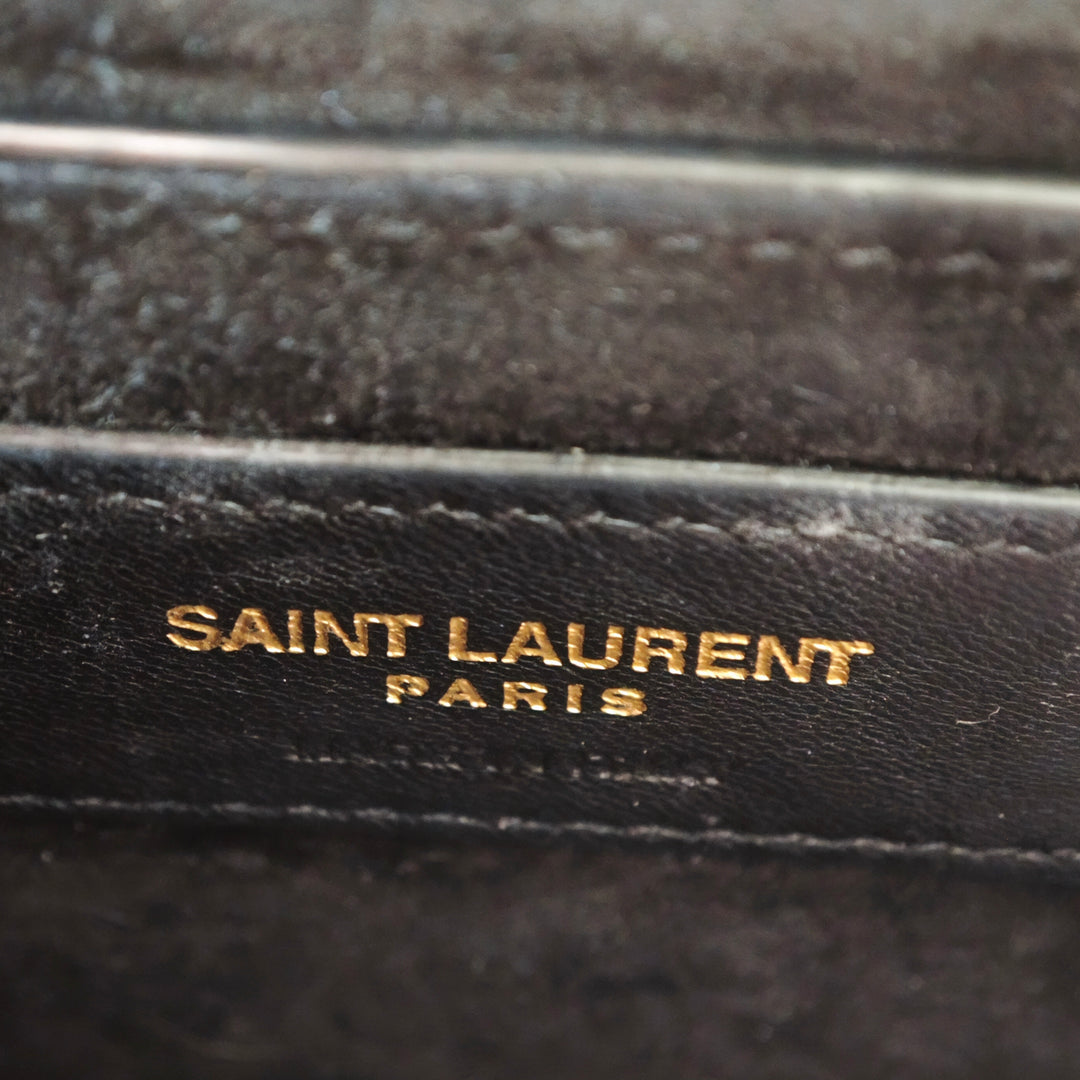 Saint Laurent Small Cuir verni Monogram Sunset Sac porté croisé