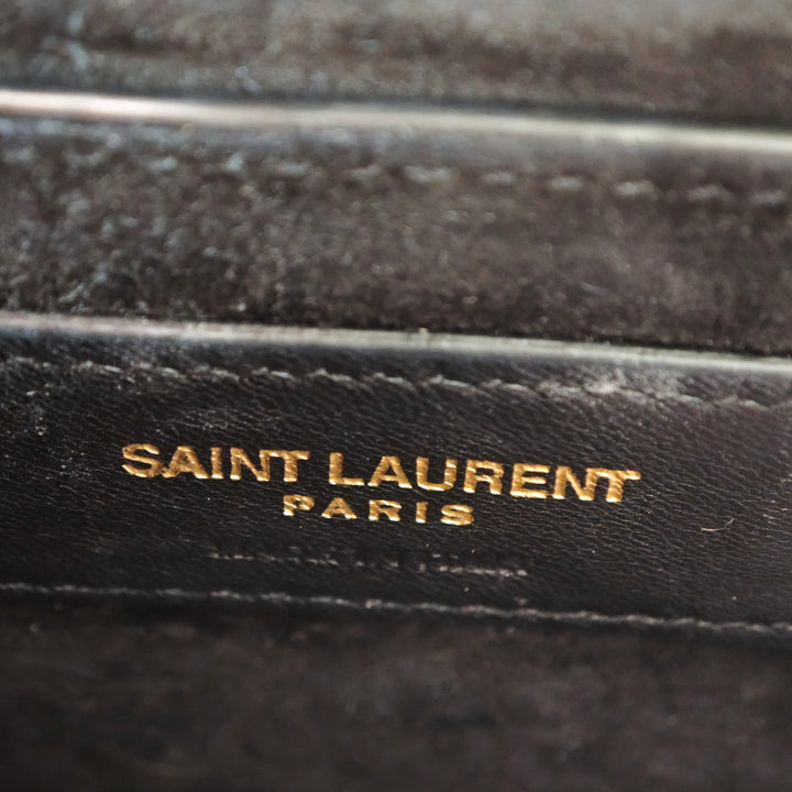 Saint Laurent Small Cuir verni Monogram Sunset Sac porté croisé