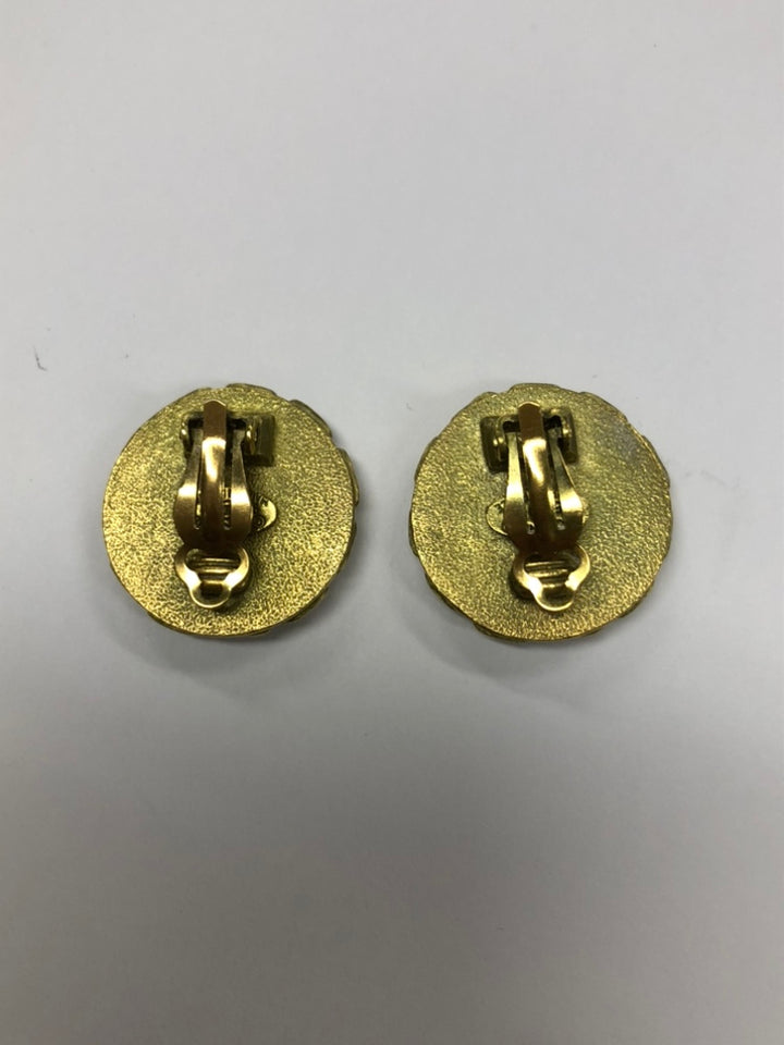 Chanel CC plaqué Resin Chain Rond Clip On Boucles d’oreilles