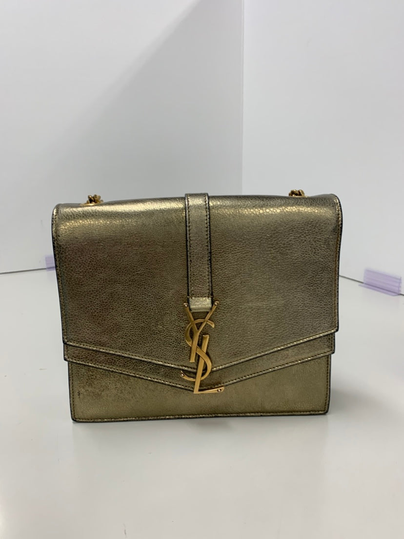 Saint Laurent Medium Metallic Cuir Monogram Sulpice Sac porté croisé