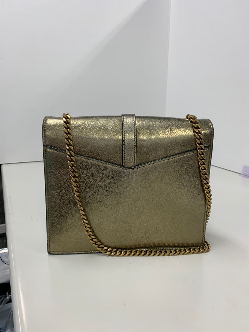 Saint Laurent Medium Metallic Cuir Monogram Sulpice Sac porté croisé