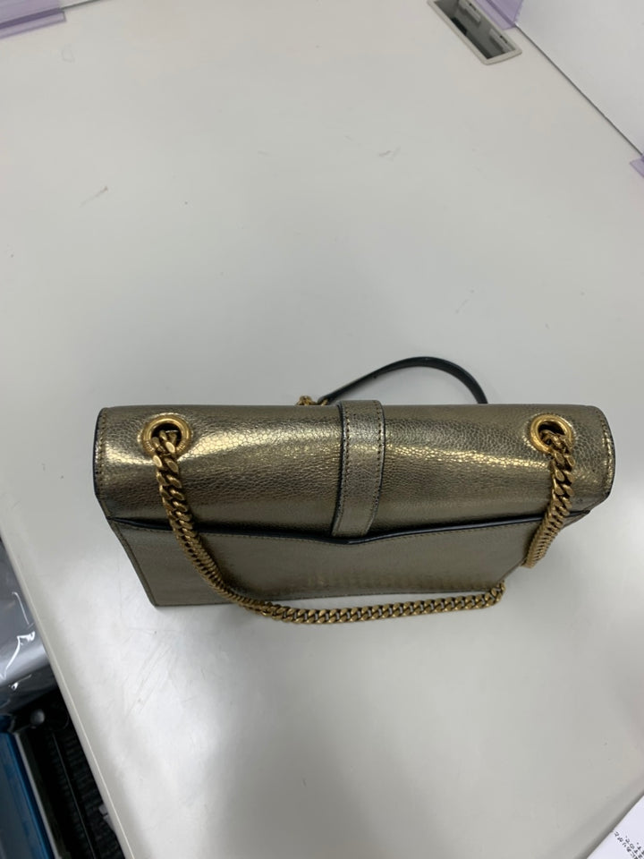 Saint Laurent Medium Metallic Cuir Monogram Sulpice Sac porté croisé